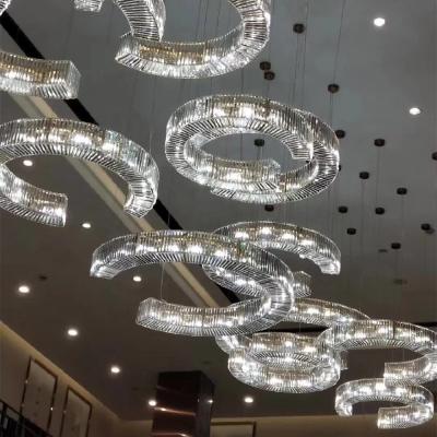 China Large Led Crystal Chandelier Luxury Home Pendant Lamp Modern Custom Hotel Restaurant Light for sale