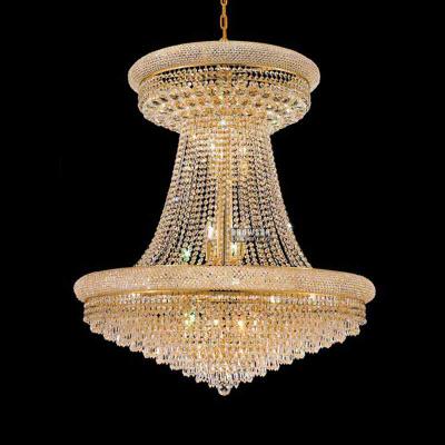 China Traditional Wholesale Gold Stock Chandelier Pendant Lamp Crystal Lighting Lamps for sale