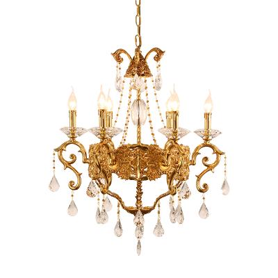 China Contemporary Custom Brass Home Crystal Ceiling Light Antique Glass Arm Gold Decor Chandelier for sale