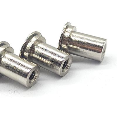 China Hollow CNC Turning Parts High Precision Flat Head Rivet Nut Anodized for sale