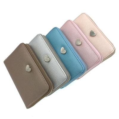 China Metal Cross Pattern PU Wallet PU Wallet Students Lady Card Bag Waterproof Beaded Leather Heart Shaped Bag Purse Manufacturers Wholesale for sale