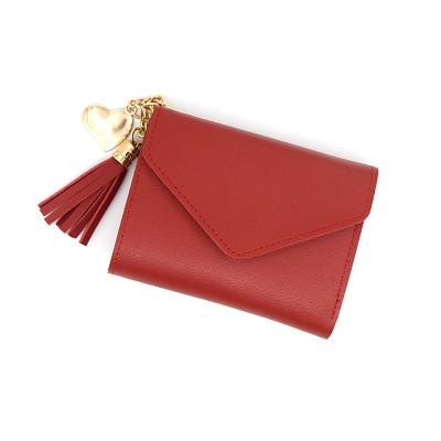 China Simple 3 times of the new fashion lady's purse small with the wallet multi-digit card short lady's purse for sale