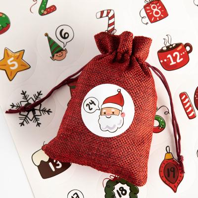 China Wholesale Custom Printed Waterproof Adhesive Window Logo Label Sticker Merry Christmas Decorative Sticker For Kids for sale