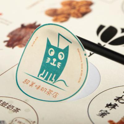 China Round Logo Sticker Label Transparent Print PVC Vinyl Waterproof Custom Adhesive Sticker Custom Size Accepted Customized for sale