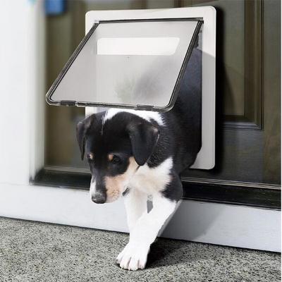 China Large Dog Cat Pet Door Lockable Smart Door Flap Magnetic Self-Closing Easy Installation 2 Way Open Screen Door for sale