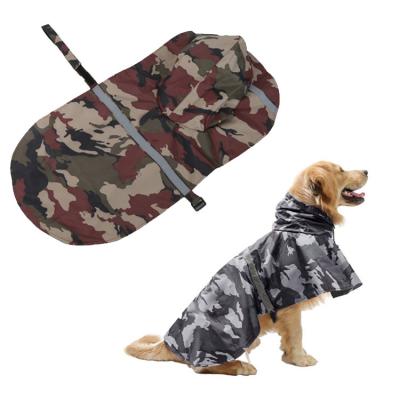 China Viable Hot Selling Poncho Adjustable Pet Waterproof Snowproof Dog Raincoat Clothes Large Dog Raincoat Reflective Camouflage for sale