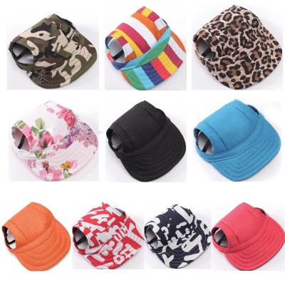 China Fashion Viable Hat For Small Dog Cat Baseball Cap Visor Cap With Ear Holes Pet Products Accessories Outdoor Sun Hat for sale