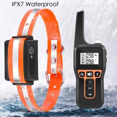 China 1000M Dog Training Collar IPX7 Shock Collar 3 Training Mode Rechargeable Waterproof Rechargeable Sound Signal Vibration and Shock for sale