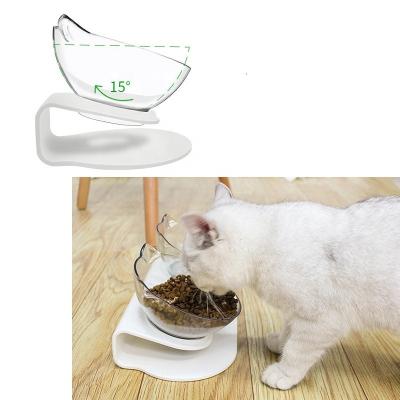 China Sustainable Non-Slip Cat Double Bowls With Raised Stand Pet Food Water Bowl Cats Dog Feeder Pets Supplies for sale