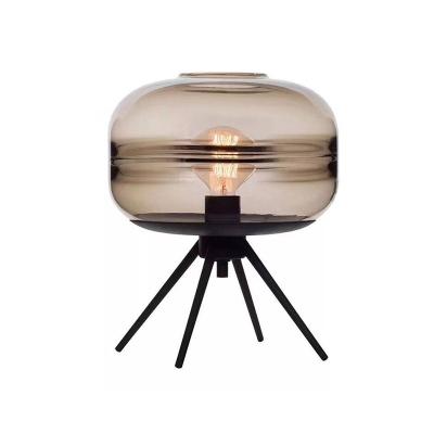 China Modern Modern Amber Blue Smoke Gray Color Glass Tripod and Table Lamp Art Decoration Bedroom Living Room Table Lamp for sale