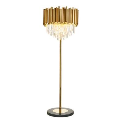 China Post-modern luxury crystal model room bedroom hotel lobby floor lamp living room art floor lighting for sale