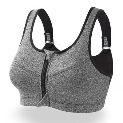 China Wholesale Custom Adjustable Women's Yoga Fitness Running Bra Ultimate Breathable Sports Bra With Front Zipper for sale