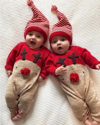 China 2019 Autumn Baby Casual Clothing Long Sleeves Infants Jumpsuit Reindeer Baby Romper With Hat Babies Christmas Romper for sale