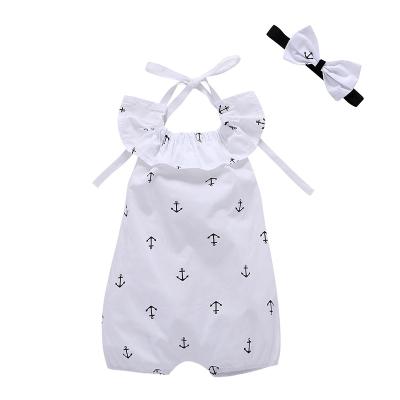 China 2019 Summer Top Sale Baby Clothes Kid Jumpsuit Baby Rompers +Headband 2pcs Outfits for sale