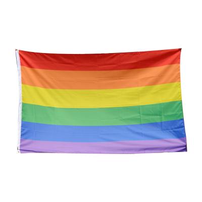 China Strong Stability 100D Polyester Full Color Advertising 3x5 Flag Rainbow LGBT Flag Lesbian Flags for sale