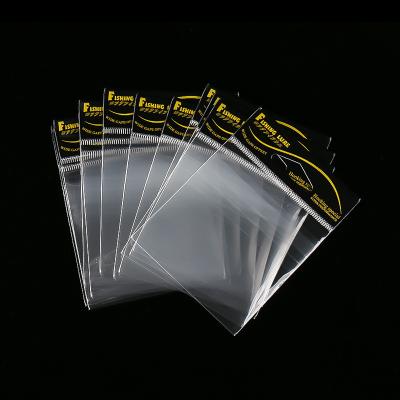 China Transparent Header Card Cellophane Self Adhesive Packing OPP Bag for Fishing Hooks for sale