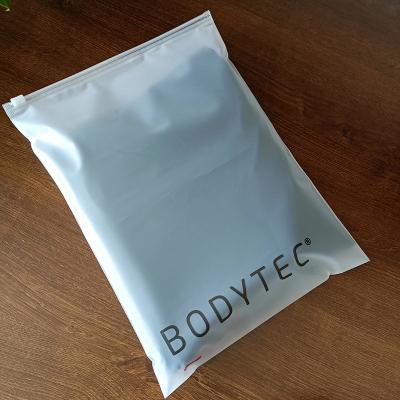 China Custom Low MOQ Plastic Zipper Bag Shrink Bag voor kleding Zipper Frosted Te koop