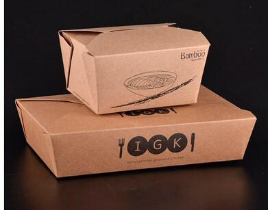 China Disposable kraft paper fast food packaging box for sale