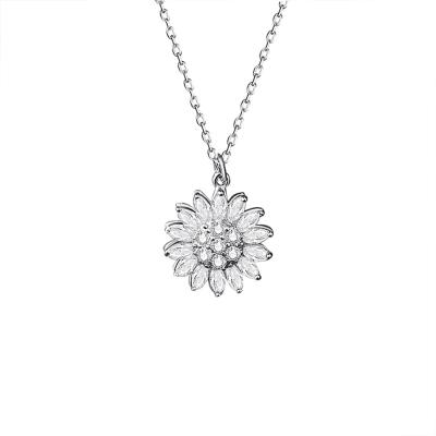 China 2021 High Quality FASHIONABLE 925 Sterling Silver Sunflower Necklaces Best Selling Pendant Necklace for sale