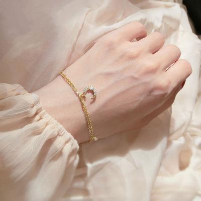 China FASHIONABLE fashion accessories hand bracelets and bangles catenary Zircon and charm 925 silver bracelet for sale