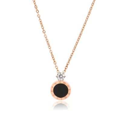 China CLASSIC Alloy Necklace Gift For Women Jewelry Rose Gold Elegant Zircon Pendant Fine Copper Alloy Necklace for sale