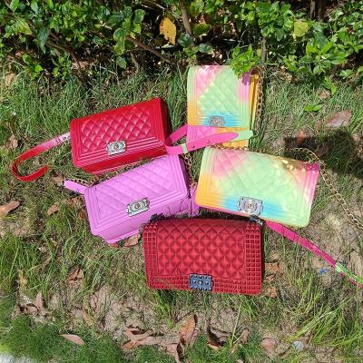 China Custom Fashinable Large Capacity Purse Jelly Bag Jelly Handbag Supplier Colorful Jelly Handbags For Women And Girls PVC for sale