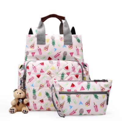 China Oxford cloth new arrival printing design backpack baby backpack three-piece maternity bags purchased by wholesalers for sale