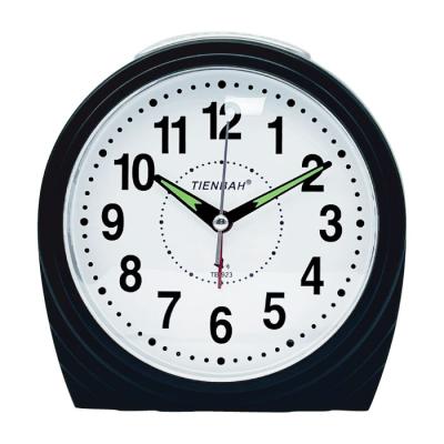 China LUMINOVA Black Retro Alarm Clock Big Light Luminous Bell Ringer Quartz Analog Sound Plastic Alarm Clock for sale