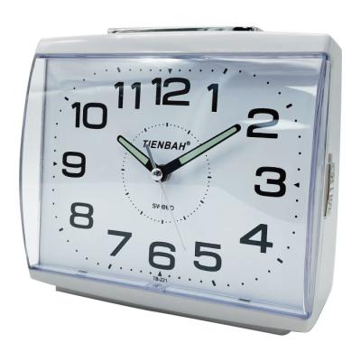 China LUMINOVA Square Decorative Lights Sweep Quartz Movement Waking Alarm Number Stand Clock for sale