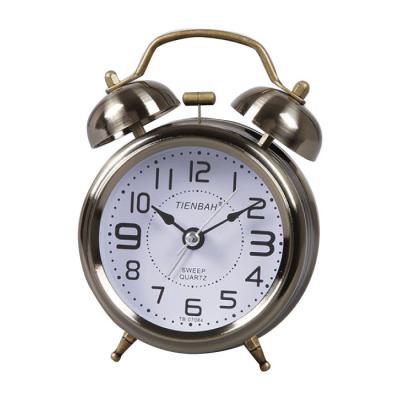 China LUMINOVA 3 Inches Retro Antique Bronze Loud Ringing Clock Alarm Table Bell Metal Twin Needle for sale