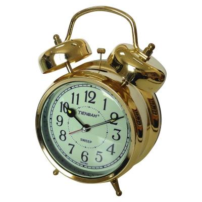 China LUMINOVA Vintage Metal Twin Bell Melody Alarm Analog Desk Alarm Clock With Vibration for sale