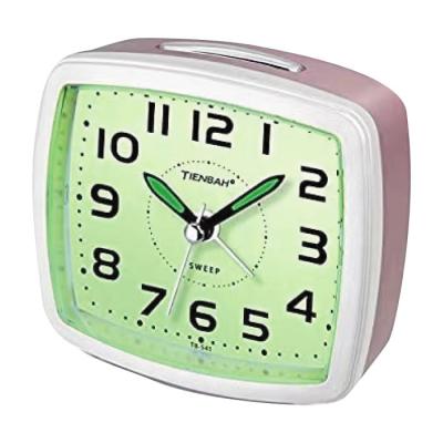 China LUMINOVA Retro Small Square Nap Light Crescendo Buzzer Glow Dial Desk Near Quality Quartz Table Alarm Clock for sale