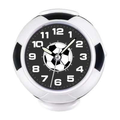 China LUMINOVA Sports Club Kids Gift Beeping Night Light Football Logo Kids Table Football Customized Analog Alarm Clock for sale