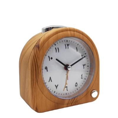 China Antique Style OEM Wake Up Light Arabic Wooden Alarm Clock With Wholesale Price for sale