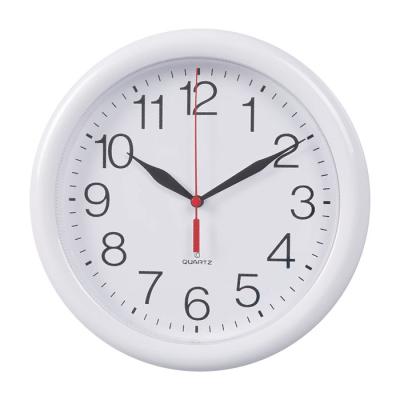 China Antique Style 10 Inch Round Shape China Plastic Quartz Analog Cheap Modern Decorative Mute Needle Wall Clock for sale