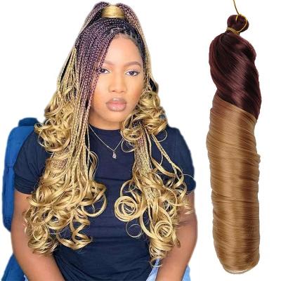 China 150g 14inch 18inch 24inch Display Crochet Braid Silky Yaki and French Curly Pony Hair Extension Silky Spiral Curl Synthetic Braiding Hair for sale