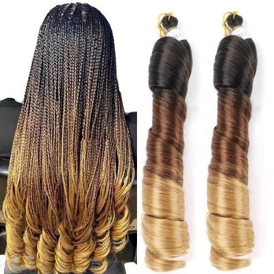 China Pony Style 150g 14inch 18inch 24inch Loose Wave French Curls Pony Hair Extension Silky Spiral Curl Synthetic Braiding Hair for sale