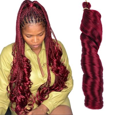 China Custom 14-22inch High Temperature Sweat Flame Retardant Silky Curly Braids Wave Resistant Synthetic French Spiral Loose Hair Extensions Curly Loop Hair for sale