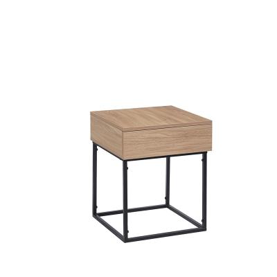 China Modern Style Adjustable Modern Melamine Side Table Wood Side Table (Other) With Black Metal Frame for sale