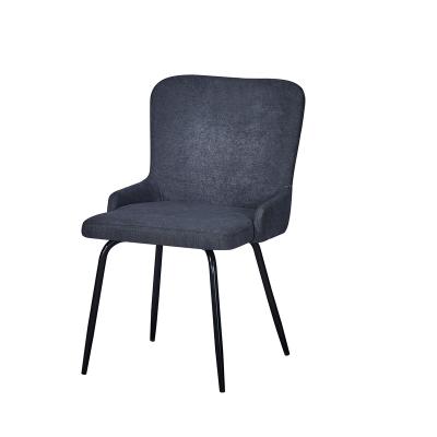 China Modern New Design Luxury Nordic Gray Velvet Fabric Metal Legs Dining Room Dining Chair for sale