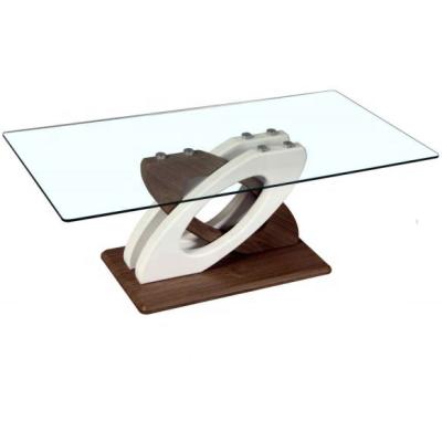 China Large Design Modern Luxury Transparent Tempered Glass Tea Table Living Room Furniture Coffee Table for sale