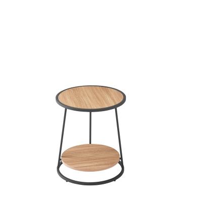 China Modern Modern Stainless Steel Side Table Legs Around Wood Top Cafe Side Table for sale