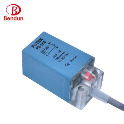 China Best Price Fotek PS-15S Inductive Square Type AC 2 Wire Approaching Sensor Position Sensor With Non-concise Holder for sale