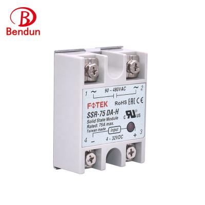 China Original High Voltage Type Sealed SSR-75DA-H Fotek Single Phase Solid State Module for sale