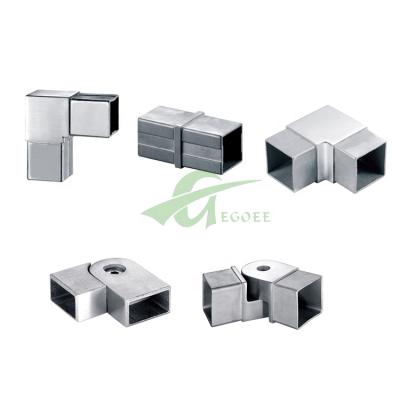 China Modern Adjustable Stainless Steel Balustrade Handrail Tube Connector Floor Elbow SS304 Fittings for sale