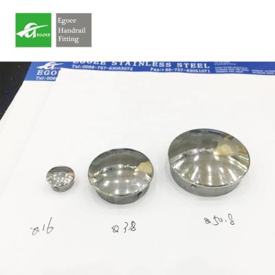 China Traditional Railings Balcony Fencing Parts Stainless Steel Railing End Cap Round For Pipe End Cap Steel for sale