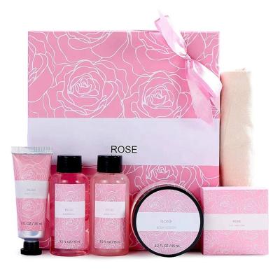 China Spa Kit Includes Body Lotion Shower Nourishing Gel Bubble Bath Hand Cream Travel Relaxing Home Bag for sale