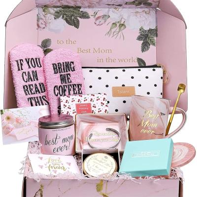 China Gift Sets for Women Gift Basket for Mom Includes Candle Coffee Cup Bracelet Ring Dish Coffee Socks for sale