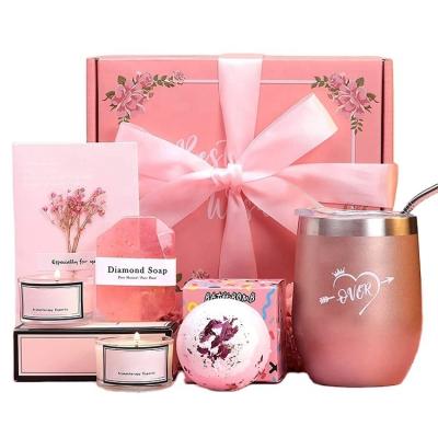 China Unique Stainless Steel Spa Gift Box Basket Best Friend Happy Birthday Relaxing Bath Set Best Gift Ideas Birthday Gift Boxes for sale