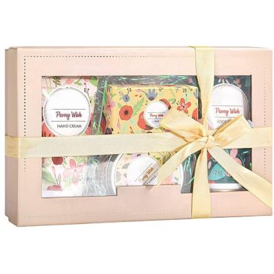 China Body Peony Wish Body Cream Gifts Set Include Hand Cream Foot Cream Soap Scented Candle Gift Sets for sale